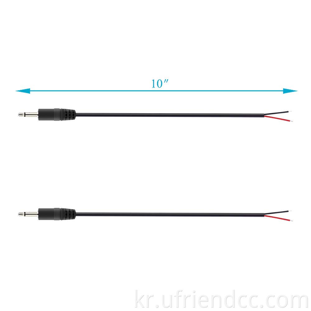 2.5mm 와이어 오픈 엔드 TS 2 극 모노 2.5mm 플러그 잭 커넥터 오디오 케이블